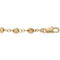 Bracelet en plaqu&eacute; or avec boules motifs rainur&eacute;s longueur 17+3cm