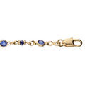 Bracelet en plaqu&eacute; or tutti frutti maillons orn&eacute;s oxydes bleu nuit 16+3cm Artemare