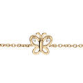 Bracelet en plaqu&eacute; or enfant cha&icirc;ne avec papillon ajour&eacute; oxydes blancs 13+4cm Artemare