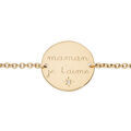 Bracelet en plaqu&eacute; or cha&icirc;ne avec plaque grav&eacute;e "maman je t'aime" et 1 oxyde blanc serti 16+3cm Artemare