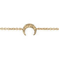 Chaine sur Artemare : Bracelet en plaqu&eacute; or cha&icirc;ne croissant de lune martel&eacute; 16+2cm