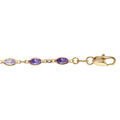 Bracelet en plaqu&eacute; or tutti frutti maillons orn&eacute;s oxydes d&eacute;grad&eacute;s de violet 16+3cm Artemare