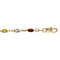 Bracelet en plaqu&eacute; or tutti frutti maillons orn&eacute;s oxydes d&eacute;grad&eacute;s multicolores 16+3cm Artemare