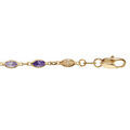 Bracelet en plaqu&eacute; or tutti frutti maillons orn&eacute;s oxydes d&eacute;grad&eacute;s de violet et orange 16+3cm Artemare