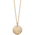 Colliers sur Artemare : Collier en plaqu&eacute; or avec pendentif pastille 15mm martel&eacute;e 40+4cm