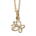 Collier en plaqu&eacute; or avec pendentif papillon ajour&eacute; et oxydes blancs 36+2cm