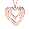 Collier en plaqu&eacute; or rose avec pendentif coeur &agrave; graver 1, 2, 3 ou 4 pr&eacute;noms 40+5cm