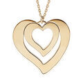 Collier en plaqu&eacute; or jaune avec pendentif coeur &agrave; graver 1, 2, 3 ou 4 pr&eacute;noms 40+5cm Artemare