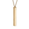 Colliers sur Artemare : Collier en plaqu&eacute; or jaune avec pendentif tube 4 faces &agrave; graver 1, 2, 3 ou 4 pr&eacute;noms 40+5cm