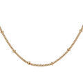 Collier en plaqu&eacute; or maille gourmette avec boules 60cm r&eacute;glable 55cm Artemare
