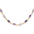 Collier en plaqu&eacute; or tutti frutti d&eacute;grad&eacute; de violet 38+7cm Artemare