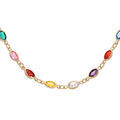 Colliers sur Artemare : Collier en plaqu&eacute; or tutti frutti d&eacute;grad&eacute; multicolores 38+7cm