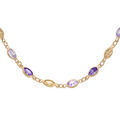 Colliers sur Artemare : Collier en plaqu&eacute; or tutti frutti d&eacute;grad&eacute; violet et orange 38+7cm