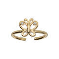 Bague en plaqu&eacute; or enfant avec papillon ajour&eacute; et oxydes blancs r&eacute;glable de 42 &agrave; 47 Artemare