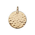 Pendentif en plaqu&eacute; or pastille 15mm martel&eacute;e Artemare