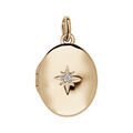 Pendentif en plaqu&eacute; or cassolette ovale oxyde blanc serti petit mod&egrave;le Artemare