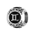 Charms Thabora grand mod&egrave;le pour homme en acier boule signe zodiaque G&eacute;meaux patin&eacute; noire Artemare