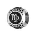 Charms Thabora grand mod&egrave;le pour homme en acier boule signe zodiaque Vierge patin&eacute; noire Artemare