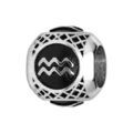 Charms thabora grand mod&egrave;le pour homme en acier boule signe zodiaque Verseau patin&eacute; noire