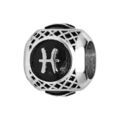 Charms thabora grand mod&egrave;le pour homme en acier boule signe zodiaque Poisson patin&eacute; noire