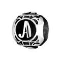 Charms thabora grand mod&egrave;le pour homme en acier boule lettre "A" patin&eacute; noire Artemare