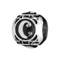 Charms thabora grand mod&egrave;le pour homme en acier boule lettre "C" patin&eacute; noire