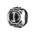 Charms thabora grand mod&egrave;le pour homme en acier boule lettre "D" patin&eacute; noire Artemare
