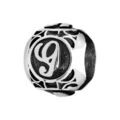 Charms thabora grand mod&egrave;le pour homme en acier boule lettre "G" patin&eacute; noire Artemare