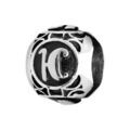 Charms thabora grand mod&egrave;le pour homme en acier boule lettre "H" patin&eacute; noire Artemare