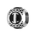 Charms Thabora grand mod&egrave;le pour homme en acier boule lettre "I" patin&eacute; noire