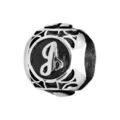 Charms Thabora grand mod&egrave;le pour homme en acier boule lettre "J" patin&eacute; noire Artemare