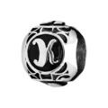 Charms Thabora grand mod&egrave;le pour homme en acier boule lettre "K" patin&eacute; noire Artemare