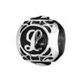 Charms Thabora grand mod&egrave;le pour homme en acier boule lettre "L" patin&eacute; noire Artemare