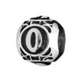 Charms Thabora grand mod&egrave;le pour homme en acier boule lettre "O" patin&eacute; noire