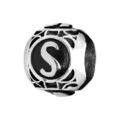 Charms Thabora grand mod&egrave;le pour homme en acier boule lettre "S" patin&eacute; noire Artemare