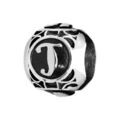 Charms Thabora grand mod&egrave;le pour homme en acier boule lettre "T" patin&eacute; noire Artemare