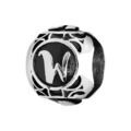 Charms Thabora grand mod&egrave;le pour homme en acier boule lettre "W" patin&eacute; noire Artemare