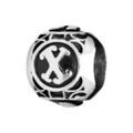 Charms Thabora grand mod&egrave;le pour homme en acier boule lettre "X" patin&eacute; noire Artemare