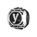 Charms Thabora grand mod&egrave;le pour homme en acier boule lettre "Y" patin&eacute; noire Artemare