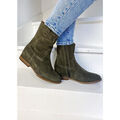 Bottines Aliwell - Bottines ISATIS Velours kaki Grenoble