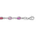 Bracelets sur Artemare : Bracelet en argent rhodi&eacute; pour enfant navette avec oxydes d&eacute;grad&eacute;s de rose 14+2cm