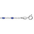 Bracelets sur Artemare : Bracelet en argent rhodi&eacute; cha&icirc;ne avec perles bleu fonc&eacute; 15+3cm