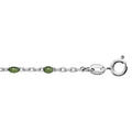 Bracelets sur Artemare : Bracelet en argent rhodi&eacute; cha&icirc;ne avec perles vertes 15+3cm