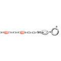 Bracelets sur Artemare : Bracelet en argent rhodi&eacute; cha&icirc;ne avec perles roses 15+3cm