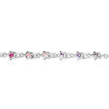 Bracelets sur Artemare : Bracelet en argent rhodi&eacute; cha&icirc;ne avec &eacute;toiles multi couleurs 14+2cm