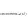 Bracelet en argent rhodi&eacute; maille fantaisie en X 17cm