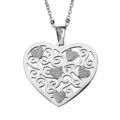 Colliers sur Artemare : Collier en acier cha&icirc;ne avec Pendentif coeur ajour&eacute; 42+4cm