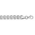 Chaine sur Artemare : Bracelet en argent rhodi&eacute; maille fantaisie large 18cm
