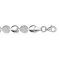 Bracelet en argent rhodi&eacute; maille fantaisie lisse et granuleuse 18cm Artemare