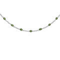 Colliers sur Artemare : Collier en argent rhodi&eacute; avec perles vertes 40+5cm